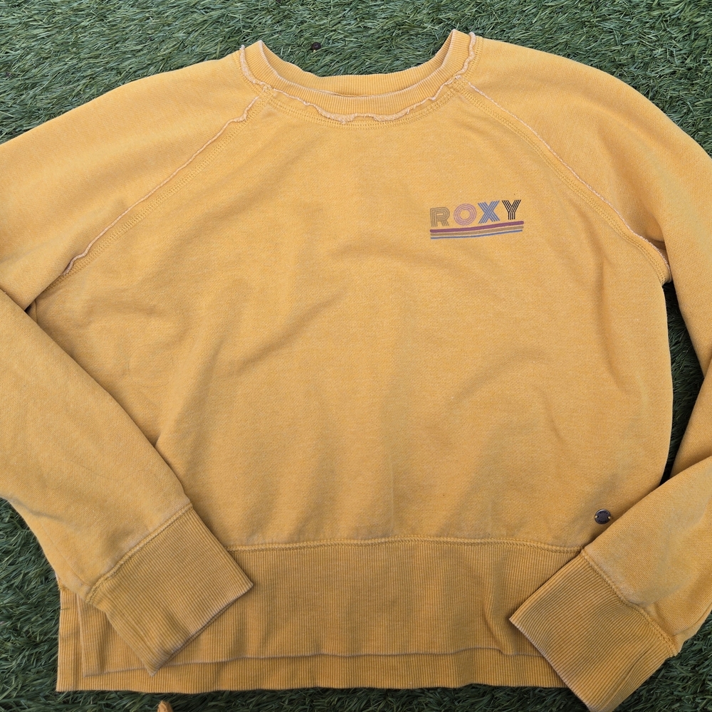 Roxy women/girls Yellow Sweatshirt casual wear, light weight, lose fitting